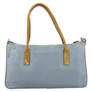 PRADA Hand Bag Nylon 2way Light Blue Silver Auth INZ088-2