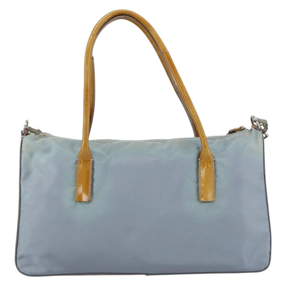 PRADA Hand Bag Nylon 2way Light Blue Silver Auth INZ088