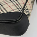 BURBERRY Nova Check Shoulder Bag Canvas Beige Silver Auth INZ091-9
