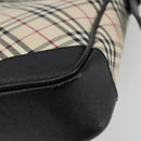 BURBERRY Nova Check Shoulder Bag Canvas Beige Silver Auth INZ091-15