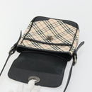 BURBERRY Nova Check Shoulder Bag Canvas Beige Silver Auth INZ091-10