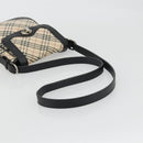 BURBERRY Nova Check Shoulder Bag Canvas Beige Silver Auth INZ091-7