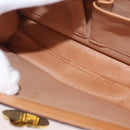 CELINE Macadam Canvas Medallion Hand Bag PVC Leather Brown Gold Auth INZ093A-10