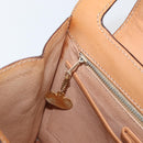 CELINE Macadam Canvas Medallion Hand Bag PVC Leather Brown Gold Auth INZ093A-22