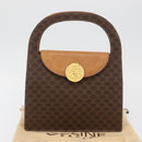 CELINE Macadam Canvas Medallion Hand Bag PVC Leather Brown Gold Auth INZ093A-12