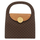 CELINE Macadam Canvas Medallion Hand Bag PVC Leather Brown Gold Auth INZ093A-13