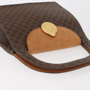CELINE Macadam Canvas Medallion Hand Bag PVC Leather Brown Gold Auth INZ093A-6