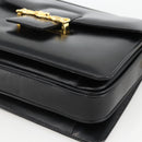 CELINE Horse Carriage Shoulder Bag Leather Black Gold Auth INZ094-9