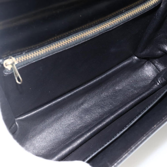 CELINE Horse Carriage Shoulder Bag Leather Black Gold Auth INZ094