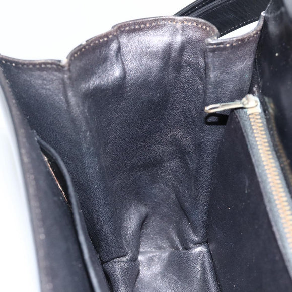 CELINE Horse Carriage Shoulder Bag Leather Black Gold Auth INZ094