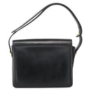 CELINE Horse Carriage Shoulder Bag Leather Black Gold Auth INZ094-2