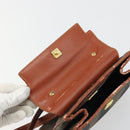 FENDI Pecan Canvas Hand Bag PVC 2way Black Brown Auth INZ095-10