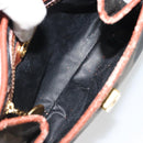 FENDI Pecan Canvas Hand Bag PVC 2way Black Brown Auth INZ095-11