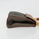 FENDI Pecan Canvas Hand Bag PVC 2way Black Brown Auth INZ095-3