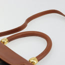 FENDI Pecan Canvas Hand Bag PVC 2way Black Brown Auth INZ095-14