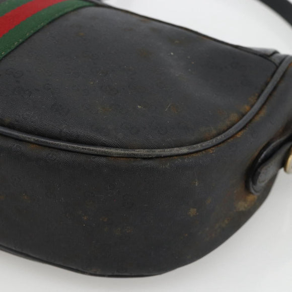 GUCCI Micro GG Supreme Web Sherry Line Bag PVC Black 001 115 4001 Auth INZ097