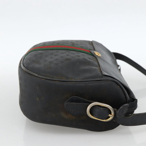 GUCCI Micro GG Supreme Web Sherry Line Bag PVC Black 001 115 4001 Auth INZ097