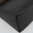 GUCCI Bamboo Hand Bag Leather Black Gold 000 1014 1888 Auth INZ098-14