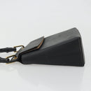 GUCCI Bamboo Hand Bag Leather Black Gold 000 1014 1888 Auth INZ098-4