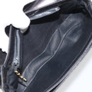 GUCCI Horsebit Shoulder Bag Leather Gold Black Auth INZ099-11