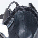 GUCCI Horsebit Shoulder Bag Leather Gold Black Auth INZ099-22
