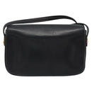 GUCCI Horsebit Shoulder Bag Leather Gold Black Auth INZ099-2