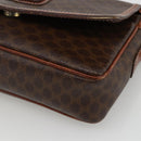 CELINE Macadam Canvas Shoulder Bag PVC Leather Brown Gold Auth INZ100-14
