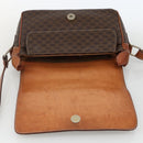 CELINE Macadam Canvas Shoulder Bag PVC Leather Brown Gold Auth INZ100-9