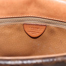 CELINE Macadam Canvas Shoulder Bag PVC Leather Brown Gold Auth INZ100-12