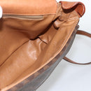 CELINE Macadam Canvas Shoulder Bag PVC Leather Brown Gold Auth INZ100-19