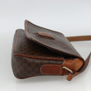 CELINE Macadam Canvas Shoulder Bag PVC Leather Brown Gold Auth INZ100-4