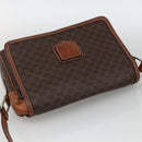 CELINE Macadam Canvas Shoulder Bag PVC Leather Brown Gold Auth INZ100-6
