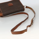CELINE Macadam Canvas Shoulder Bag PVC Leather Brown Gold Auth INZ100-7