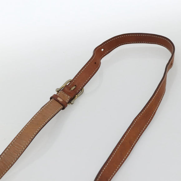 CELINE Macadam Canvas Shoulder Bag PVC Leather Brown Gold Auth INZ100