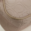 Salvatore Ferragamo Gancini Accessory Pouch PVC Canvas Pink Gold Auth INZ102A-10