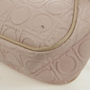 Salvatore Ferragamo Gancini Accessory Pouch PVC Canvas Pink Gold Auth INZ102A-15