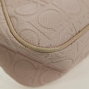 Salvatore Ferragamo Gancini Accessory Pouch PVC Canvas Pink Gold Auth INZ102A-16