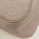 Salvatore Ferragamo Gancini Accessory Pouch PVC Canvas Pink Gold Auth INZ102A-17