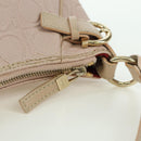 Salvatore Ferragamo Gancini Accessory Pouch PVC Canvas Pink Gold Auth INZ102A-18