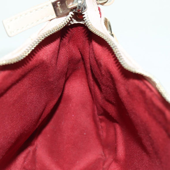 Salvatore Ferragamo Gancini Accessory Pouch PVC Canvas Pink Gold Auth INZ102A