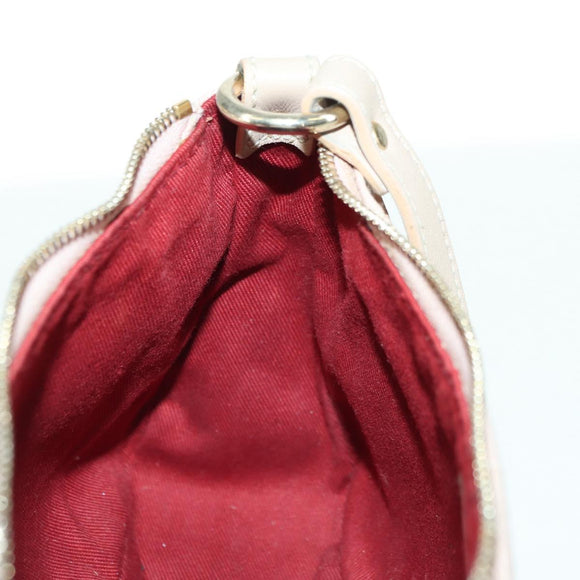 Salvatore Ferragamo Gancini Accessory Pouch PVC Canvas Pink Gold Auth INZ102A