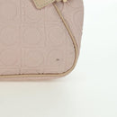 Salvatore Ferragamo Gancini Accessory Pouch PVC Canvas Pink Gold Auth INZ102A-2
