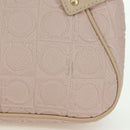 Salvatore Ferragamo Gancini Accessory Pouch PVC Canvas Pink Gold Auth INZ102A-4