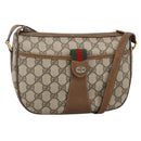GUCCI GG Supreme Web Sherry Line Bag PVC Beige Gold 89 02 032 Auth INZ106-1