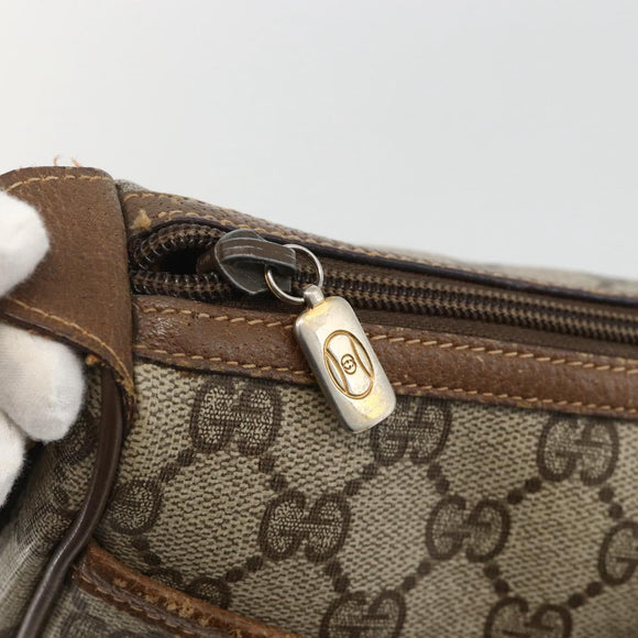 GUCCI GG Supreme Web Sherry Line Bag PVC Beige Gold 89 02 032 Auth INZ106