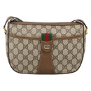 GUCCI GG Supreme Web Sherry Line Bag PVC Beige Gold 89 02 032 Auth INZ106-2
