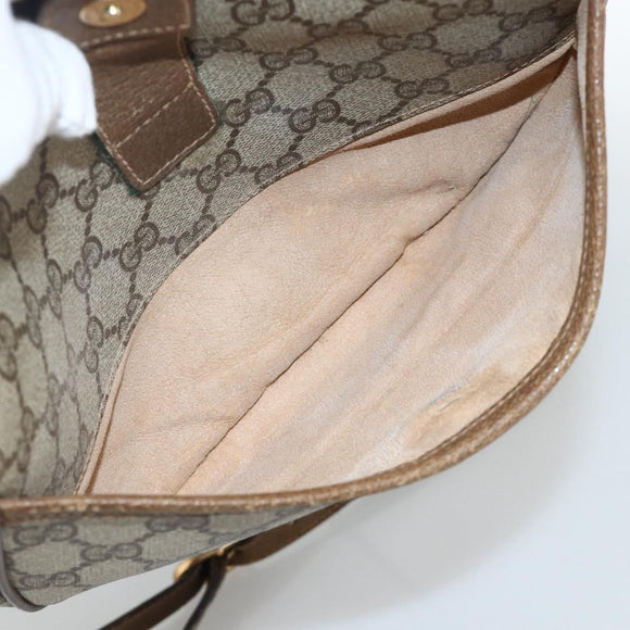 GUCCI GG Supreme Web Sherry Line Bag PVC Beige Gold 89 02 032 Auth INZ106