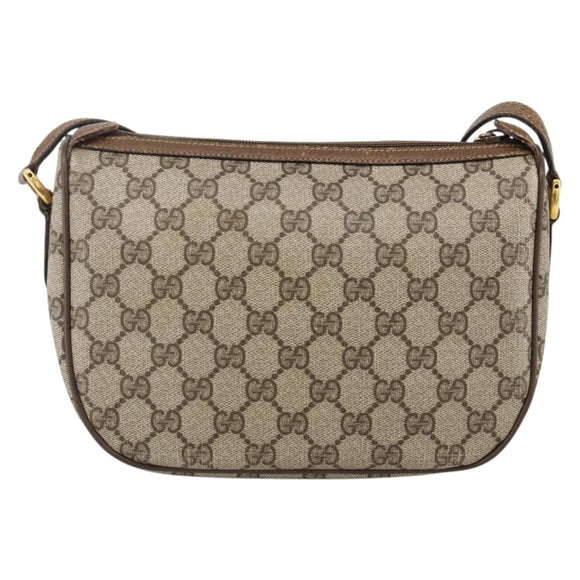 GUCCI GG Supreme Web Sherry Line Bag PVC Beige Gold 89 02 032 Auth INZ106