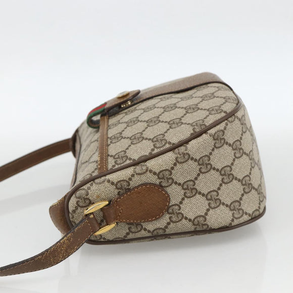 GUCCI GG Supreme Web Sherry Line Bag PVC Beige Gold 89 02 032 Auth INZ106