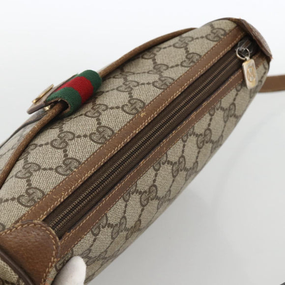 GUCCI GG Supreme Web Sherry Line Bag PVC Beige Gold 89 02 032 Auth INZ106